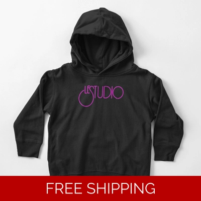 Le Studio Toddler Pullover Hoodie Hot Pink Logo